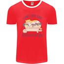 Plans With My Cat in the Garden Gardener Mens Ringer T-Shirt Red/White