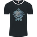Tribal Turtle Mens Ringer T-Shirt FotL Black/White