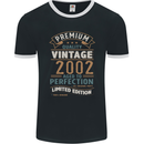 Premium Vintage 21st Birthday 2002 Mens Ringer T-Shirt FotL Black/White