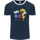 Stop Wait What Funny English Lit Punctuation Mens Ringer T-Shirt FotL Navy Blue/White