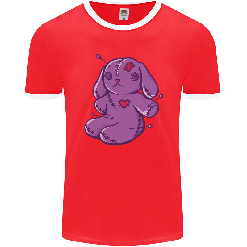 A Voodoo Doll Rabbit Mens Ringer T-Shirt FotL Red/White