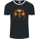 Pirate Skull 7 Mens Ringer T-Shirt FotL Black/White