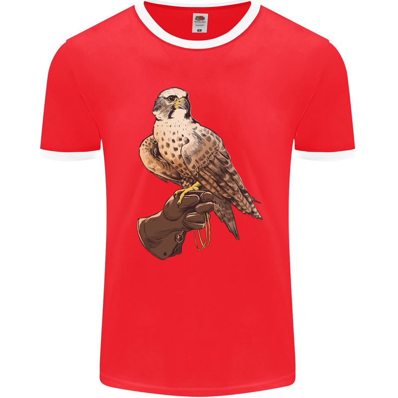 A Falcon Falconry Mens Ringer T-Shirt FotL Red/White