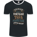 Premium Vintage 37th Birthday 1986 Mens Ringer T-Shirt FotL Black/White