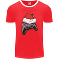 Christmas Video Game Controller Gaming Joypad Mens Ringer T-Shirt FotL Red/White