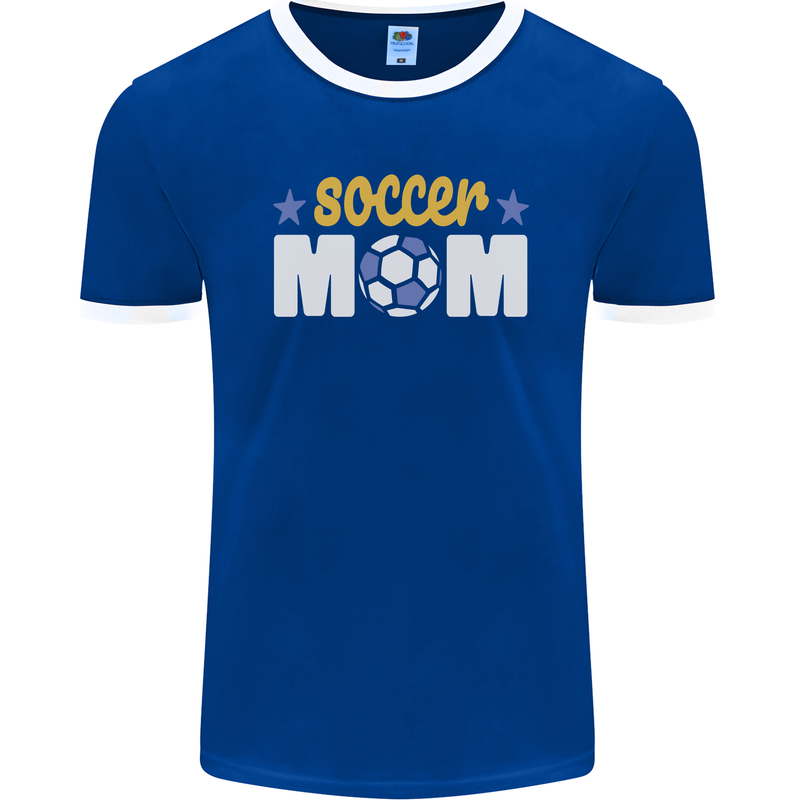 Soccer Mum Mom Mens Ringer T-Shirt FotL Royal Blue/White