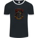 Custom Bike Chopper Biker Motorcycle Mens Ringer T-Shirt FotL Black/White