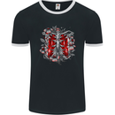 Gothic Rib Cage Skeleton Skull Goth Fantasy Mens Ringer T-Shirt FotL Black/White