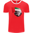 Curled UAE Flag Day Emirati Day Football Mens Ringer T-Shirt FotL Red/White