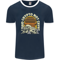 Crypto Not Crypt Funny Cryptocurrency Skulls Mens Ringer T-Shirt FotL Navy Blue/White