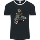 Scooter Skull Biker Motorcycle MOD Mens Ringer T-Shirt FotL Black/White