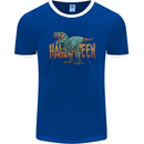 T-Rex Halloween Dinosaur Mens Ringer T-Shirt FotL Royal Blue/White