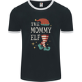 The Mommy Elf Funny Christmas Xmas Mens Ringer T-Shirt FotL Black/White