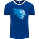 Curled Somalia Flag Somalian Day Football Mens Ringer T-Shirt FotL Royal Blue/White