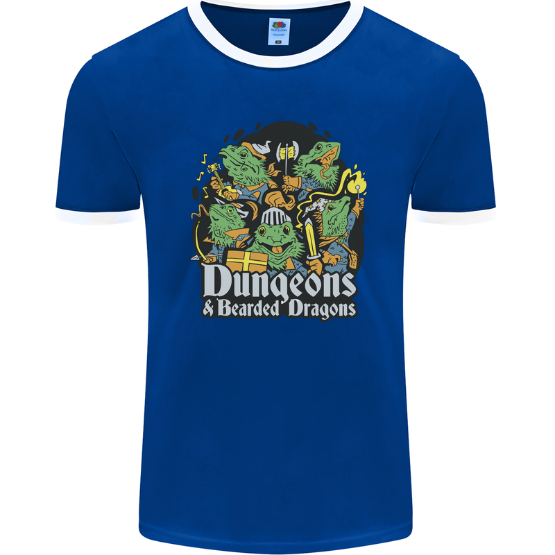 Dungeons & Dragons Role Play Games RPG Mens Ringer T-Shirt FotL Royal Blue/White