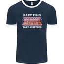 Happy Pills Antidepressants Dogs Mens Ringer T-Shirt FotL Navy Blue/White