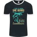 She Bends Over Rude Fishing Funny Mens Ringer T-Shirt FotL Black/White