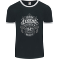 Premium Legend 76th Birthday 1947 Mens Ringer T-Shirt FotL Black/White