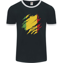 Torn Mali Flag Malian Day Football Mens Ringer T-Shirt FotL Black/White