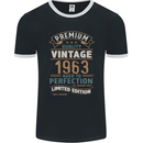 Premium Vintage 60th Birthday 1963 Mens Ringer T-Shirt FotL Black/White