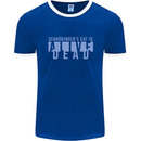 Schrodingers Cat Dead Alive Mens Ringer T-Shirt FotL Royal Blue/White