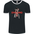 England St Georges Day Knights Templar Flag Mens Ringer T-Shirt FotL Black/White