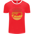 Scuba Diver Silhouette Mens Ringer T-Shirt FotL Red/White