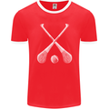 Hurling Bats and Ball Mens Ringer T-Shirt FotL Red/White