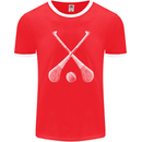 Hurling Bats and Ball Mens Ringer T-Shirt FotL Red/White