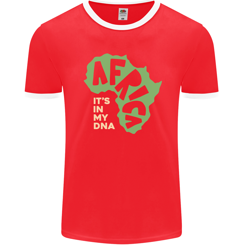 In My DNA Juneteenth Black Lives Matter African Mens Ringer T-Shirt FotL Red/White