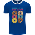 Funny Donut Check Out My 5 1/2 Pack Food Gym Mens Ringer T-Shirt FotL Royal Blue/White