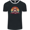 Meditating Bigfoot Yoga Mens Ringer T-Shirt FotL Black/White