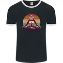 Meditating Bigfoot Yoga Mens Ringer T-Shirt FotL Black/White