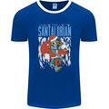 Christmas Parody Santalorian Funny Xmas Mens Ringer T-Shirt FotL Royal Blue/White