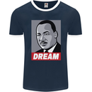 Dream Martin Luther King Black Lives Matter Mens Ringer T-Shirt FotL Navy Blue/White