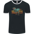 T-Rex Halloween Dinosaur Mens Ringer T-Shirt FotL Black/White