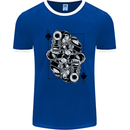 Sniper Card Military Army Special Forces Mens Ringer T-Shirt Royal Blue/White