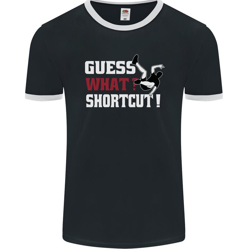 Parkour Shortcut Mens Ringer T-Shirt FotL Black/White