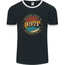 52nd Birthday  Vintage Made In 1971 Mens Ringer T-Shirt FotL Black/White