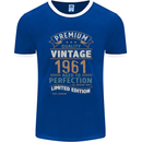 Premium Vintage 62nd Birthday 1961 Mens Ringer T-Shirt FotL Royal Blue/White