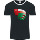Curled Oman Flag Omani Day Football Mens Ringer T-Shirt FotL Black/White