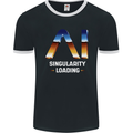 Singularity Loading AI Technology Geek Nerd Mens Ringer T-Shirt FotL Black/White