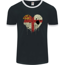 Love Flag Sark Football Mens Ringer T-Shirt FotL Black/White