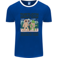 Turtloth Hiking Team Hiking Turtle Sloth Mens Ringer T-Shirt Royal Blue/White