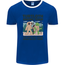 Turtloth Hiking Team Hiking Turtle Sloth Mens Ringer T-Shirt Royal Blue/White