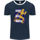 Running Every Mile Cross Country Marathon Runner Mens Ringer T-Shirt FotL Navy Blue/White
