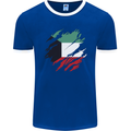 Torn Kuwait Flag Kuwaiti Day Football Mens Ringer T-Shirt FotL Royal Blue/White