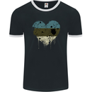Love Estonia Flag Estonian Day Football Mens Ringer T-Shirt FotL Black/White