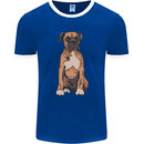 A Boxer Dog Mens Ringer T-Shirt FotL Royal Blue/White