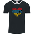 Love Armenia Flag Armenian Day Football Mens Ringer T-Shirt FotL Black/White